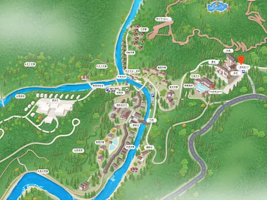 东宝结合景区手绘地图智慧导览和720全景技术，可以让景区更加“动”起来，为游客提供更加身临其境的导览体验。